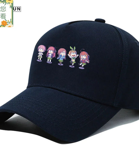The Quintessential Quintuplets Nakano Ichika Nino Itsuki two-dimensional print hat men's and women's COS baseball cap present