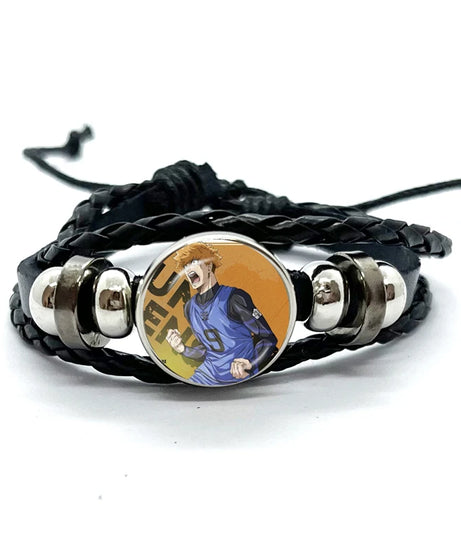 Anime Blue Lock Isagi Yoichi Chigiri Bachira Leather Bracelet Cosplay Unisex Adjustable Punk Wristband Jewelry Props