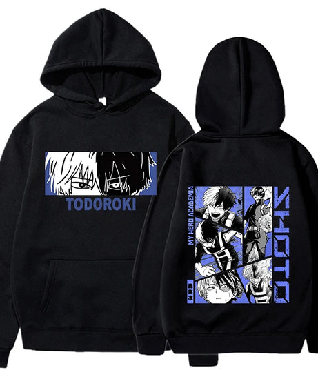New Fashion Todoroki Shoto Pullover Long Sleeve Sports Hoodie Women Men Anime Sweatshirt Pullover Tops