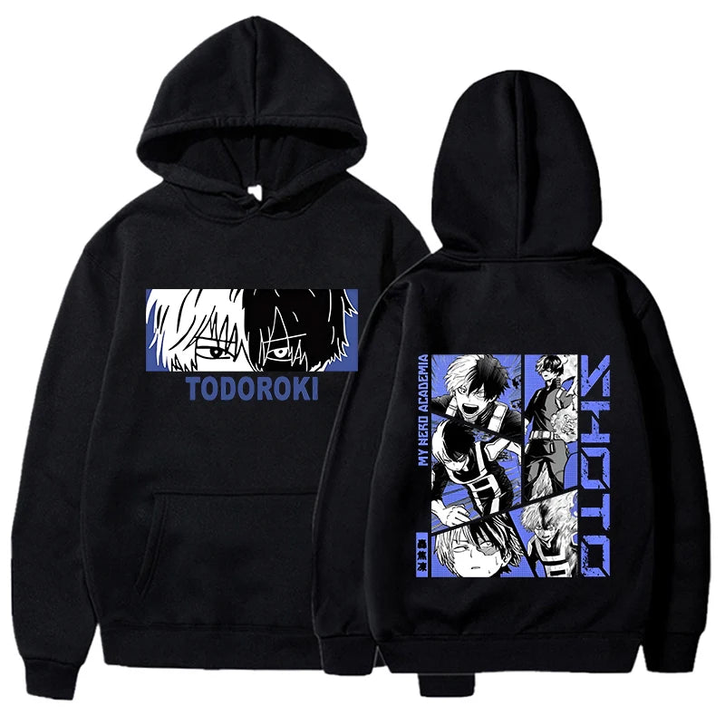 New Fashion Todoroki Shoto Pullover Long Sleeve Sports Hoodie Women Men Anime Sweatshirt Pullover Tops