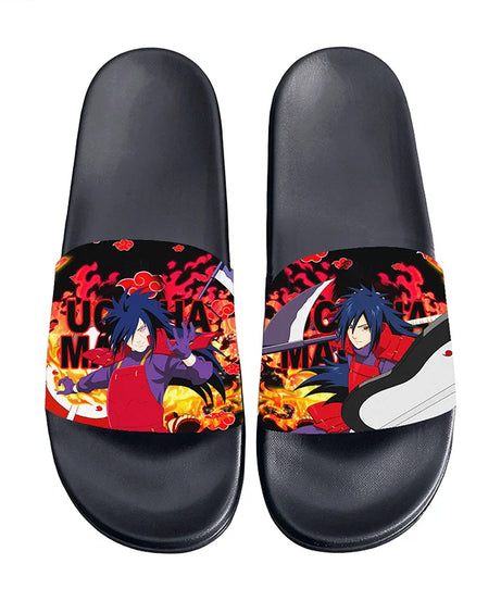 Anime Naruto Non-Slip Slippers Fashion Sasuke Design Cute Kawaii Home Sandals for Men And Women Ideal Holiday Gift