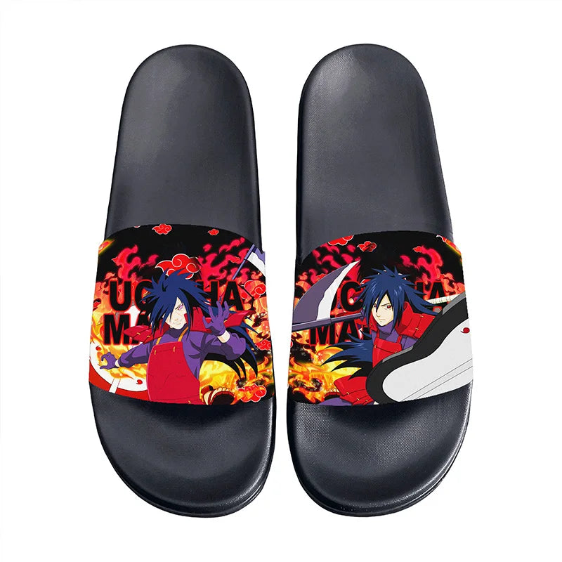Anime Naruto Non-Slip Slippers Fashion Sasuke Design Cute Kawaii Home Sandals for Men And Women Ideal Holiday Gift