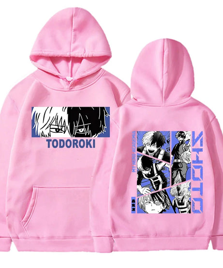 New Fashion Todoroki Shoto Pullover Long Sleeve Sports Hoodie Women Men Anime Sweatshirt Pullover Tops