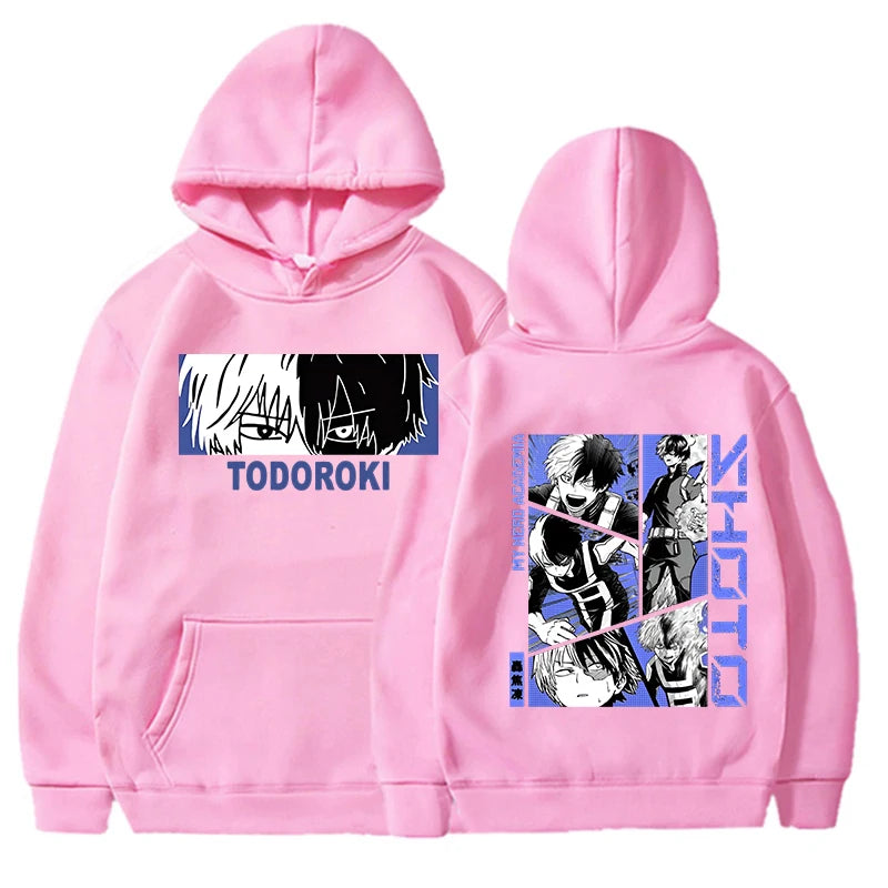 New Fashion Todoroki Shoto Pullover Long Sleeve Sports Hoodie Women Men Anime Sweatshirt Pullover Tops
