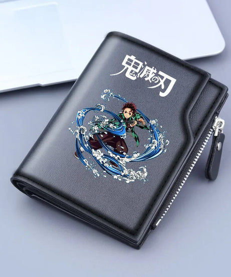 Demon Slayer Wallet Anime Coin Purse Men Credit Card Holder Boy Student Fashion Short Trifold Money Key Storage Pouch