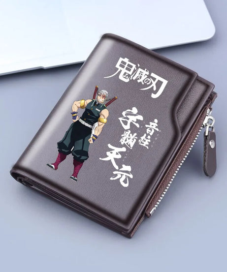Demon Slayer Wallet Anime Coin Purse Men Credit Card Holder Boy Student Fashion Short Trifold Money Key Storage Pouch
