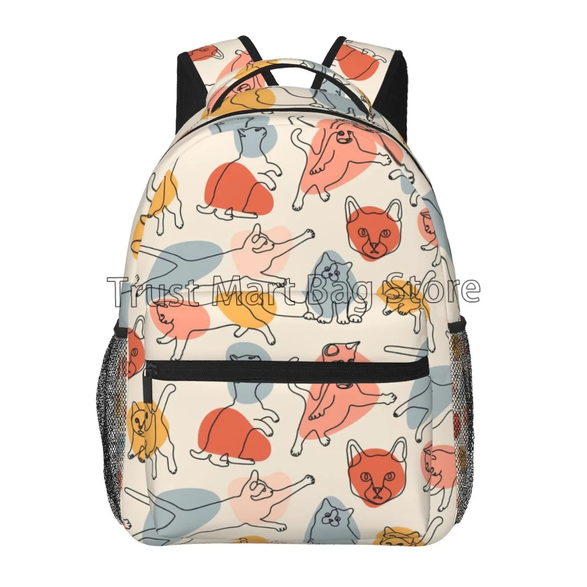Anime Neko Atsume Women Backpack Mochila for Girls Boys Travel Rucksack Cute Cat Printing Shoulder Bag for Teenages