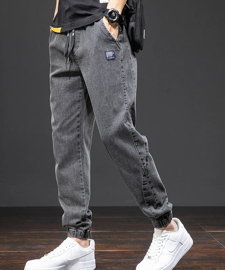 Spring Summer Black Blue Cargo Jeans Men Streetwear Denim Jogger Pants Men Baggy Harem Jean Trousers Plus Size 6XL 7XL 8XL