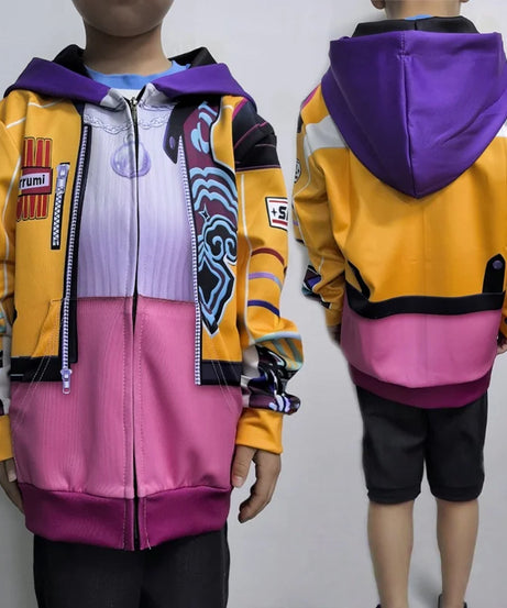 Kids Rumi Jacket Demon Hunter of KPop Cosplay Costume Children Child Girls Hoodies Disguise Roleplay Fantasia Clothing Halloween
