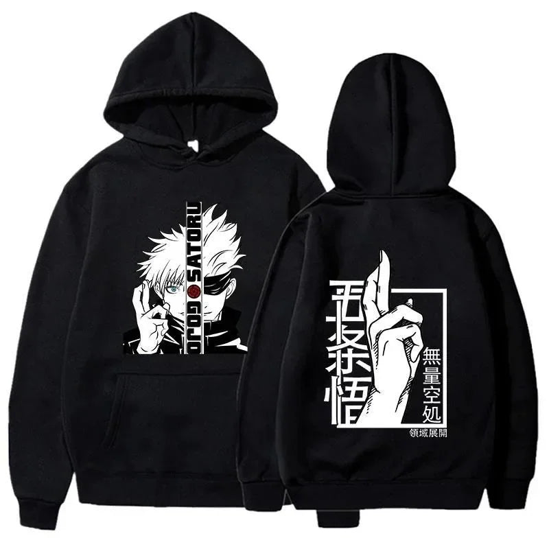 Anime Jujutsu Kaisen Gojo Satoru Graphic Hoodie – Unisex Pullover Sweatshirt