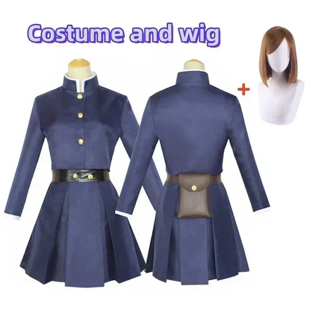 Anime Jujutsu Kaisen Cosplay Kostuum Kugisaki Nobara Tatoo Meisjes Vrouwen Jurk Uniform Volledige Set