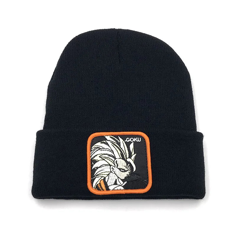 Autumn Winter Dragon Ball Knitted Cap Son Goku Vegeta  Warm Beanies Hat Adult Unisex Outdoor Embroidery Bonnet Christmas Gifts