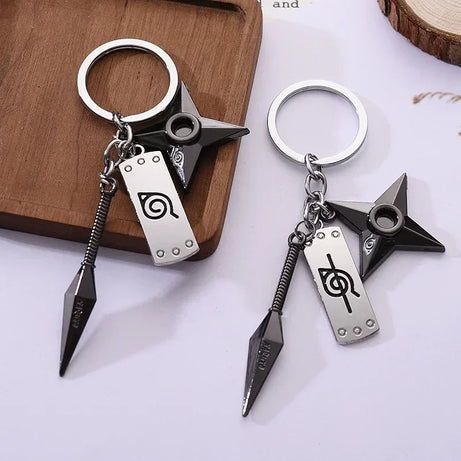 Narutos Anime Kunai Shuriken Konoha Ninja Keychain for Car Keys Bag Backpack Trinkets Keyring Accessories Women Jewelry Men Gift