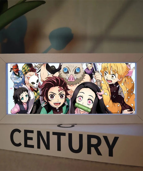 19.8cm/7.8in Demon Slayer LED Night 3D Box Light Anime Peripherals Table Lamp Figure Bedroom Ornament Funny Gifts Toy Decoration