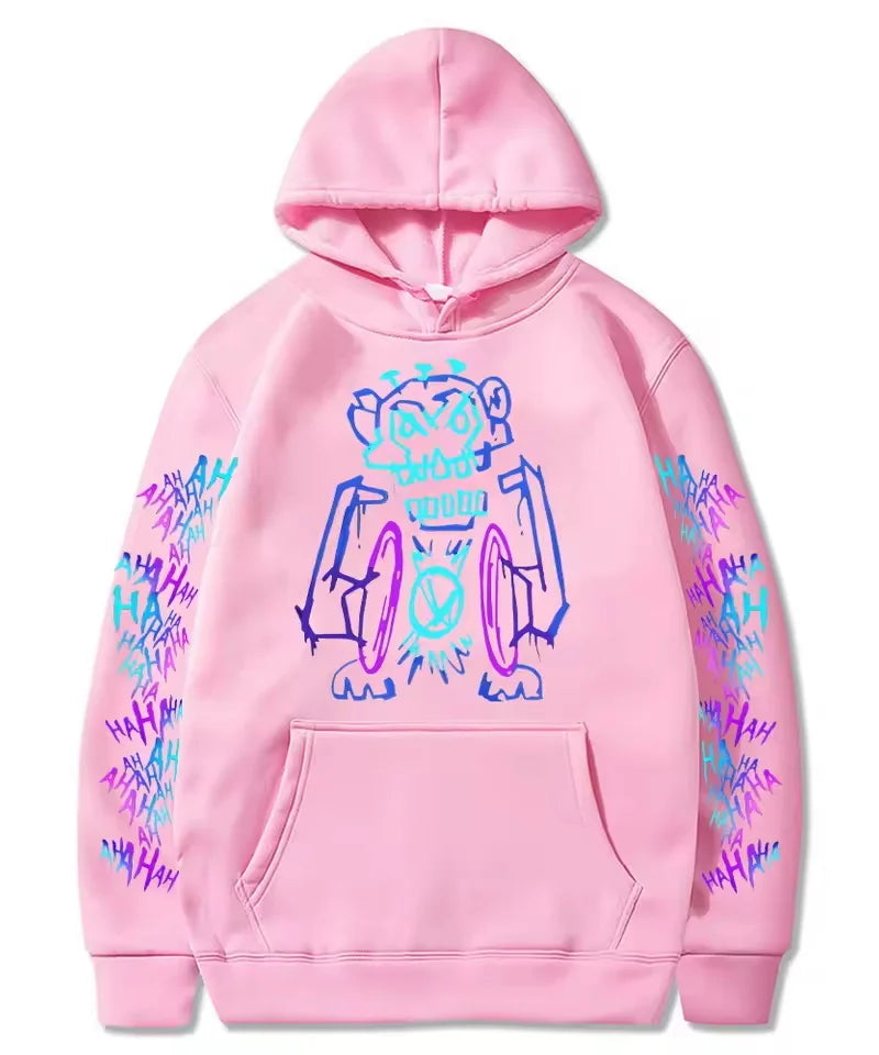 Arcane Jinx Hoodies Hot Anime Monkey Graffiti Sweatshirt Unisex Two Sides Street Sportswear Harajuku Grunge Aesthetic Pullovers