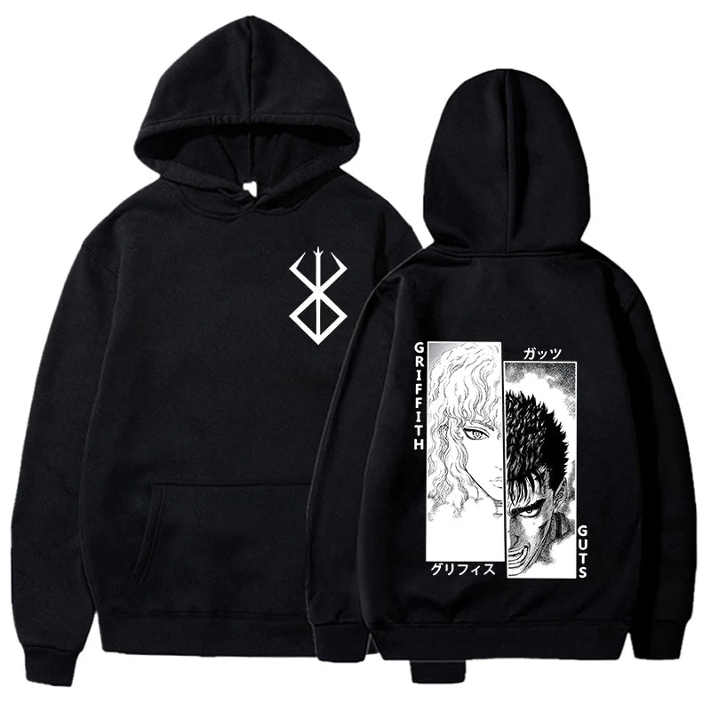 Hot Anime Guts Griffith Graphic Printed Hoodie Unisex Autumn Winter Casual Loose Long Sleeve Pullover Fashion Sweatshirt