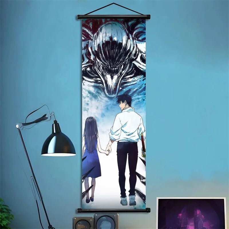 Anime Jujutsu Kaisen Fushiguro Megumi Hanging Scroll – Fabric Wall Art Poster 8