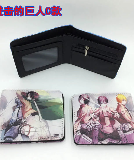 Attack on Titan Short Men Wallet Levi Survey Corps Men's Women's Coin Purse Scout Regiment Money Bag