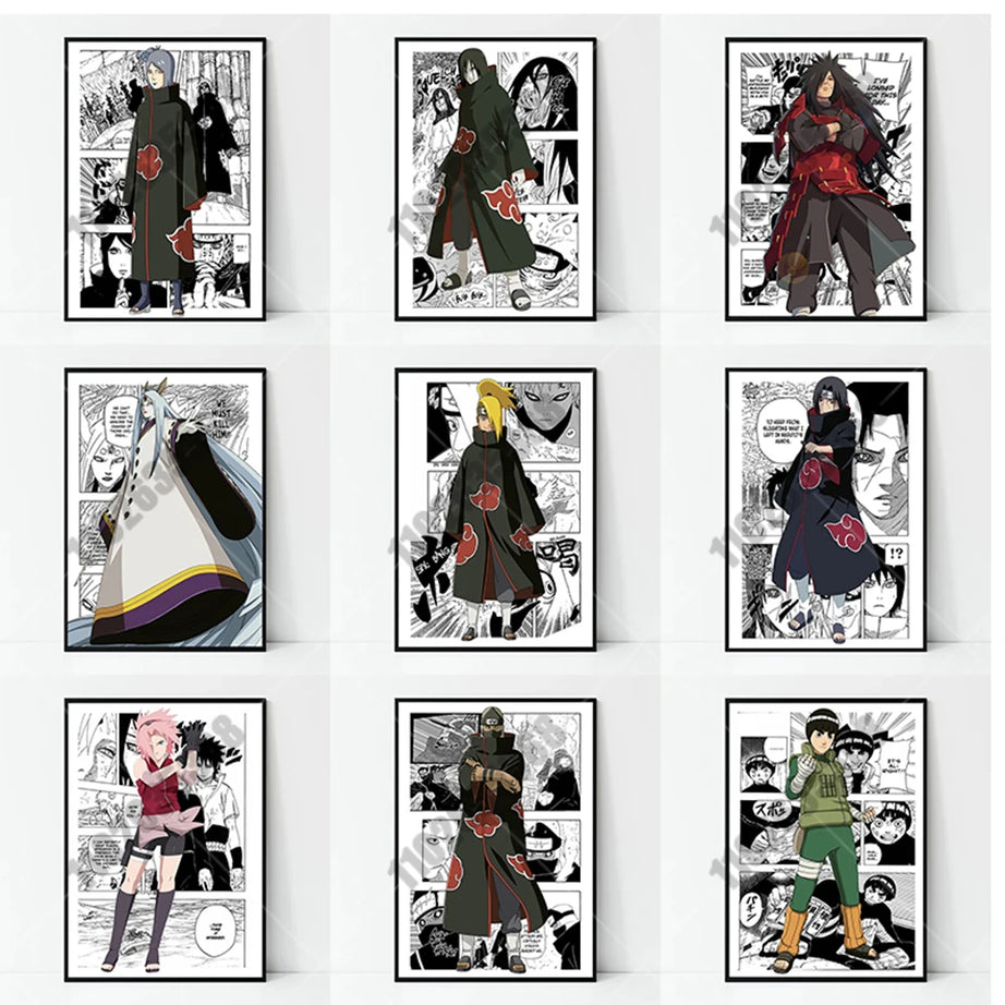 Kakashi & Sasuke Uchiha Naruto Canvas Poster – Anime Wall Art for Bedroom or Gift