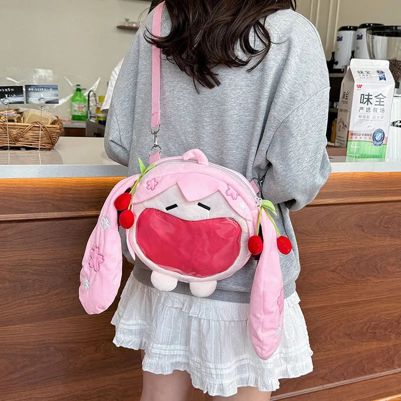 New Hatsune Miku Itabag - Sakura Lolita Style Shoulder Bag, Kawaii UWA Plush Backpack Large Capacity Crossbody Purse Gift