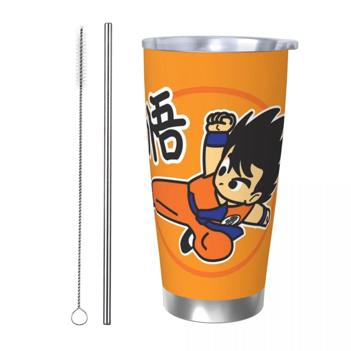 Son Goku & Vegeta DBZ Stainless Steel Tumbler – Double Wall Hot & Cold Cup with Straw