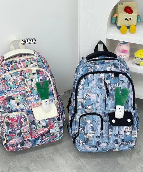 Hatsune Miku New Bag Junior High Student Large Capacity High School Student Girls Middle School Backpack Holiday Gift