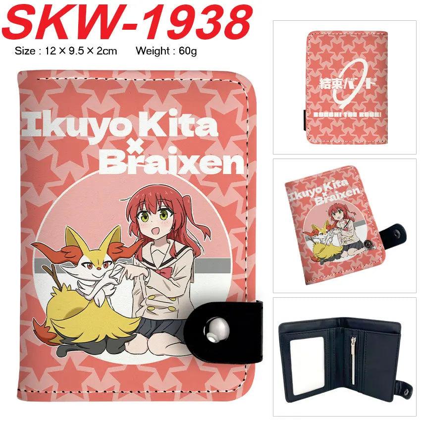 BOCCHI THE ROCK! Anime Yamada Ryo Synthetic Leather Short Men Wallet Gotoh Hitori Card Holder Purse