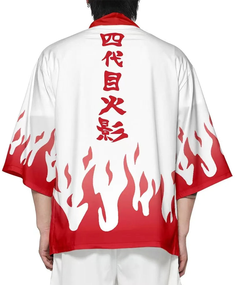 Uchiha Itachi shirt  Kimono Cardigan Print Crow Loose Blouse Shirt Haori Obi Asian Clothes Harajuku Streetwear