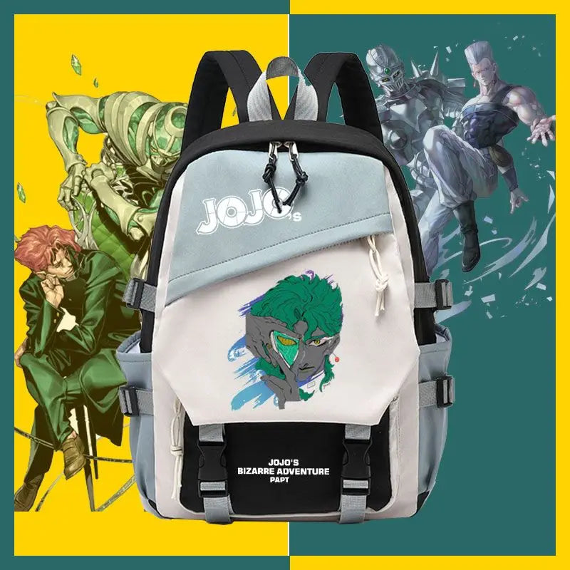 Kujō Jōtarō Anime JoJo's Bizarre Adventure Backpack Student School Bag Canvas Teens Outdoor Travel Backpack Fashion Gift