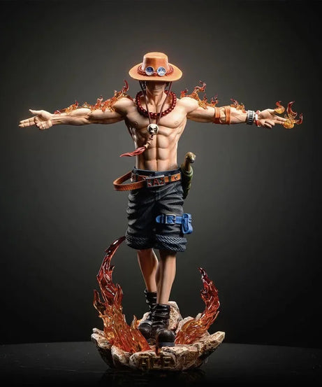 27cm One Piece Anime Ace Figure Portgas D Ace Action Figurine Pvc Model Statue Doll Collection Decoration Toys Gift Ornaments