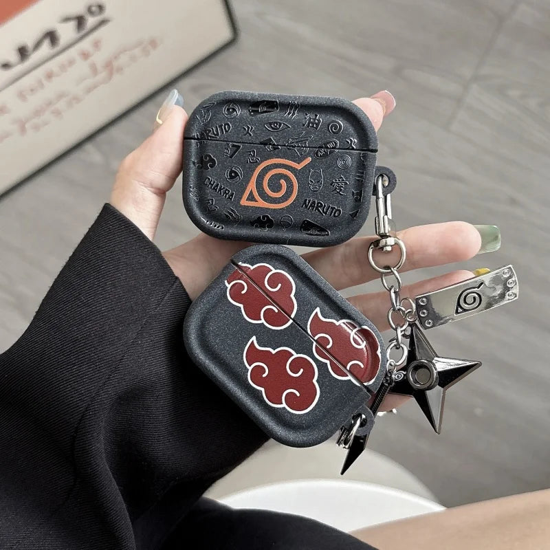 Anime Naruto Akatsuki AirPods Case with Shuriken Pendant – Soft Cover for AirPods Pro & 1 2 3 4