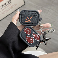 Anime Naruto Akatsuki AirPods Case with Shuriken Pendant – Soft Cover for AirPods Pro & 1 2 3 4