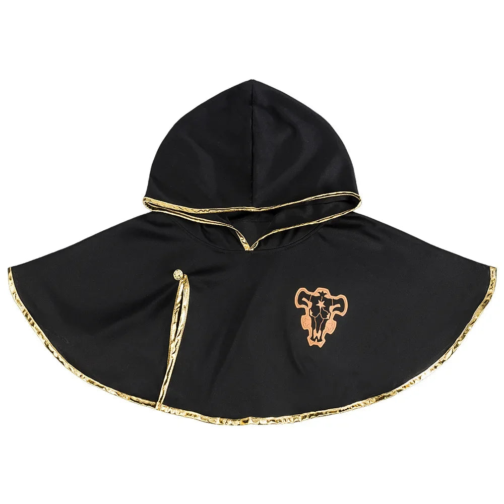 Black Clover Asta Cloak & Headband Set – Black Bull Logo Hooded Cosplay Cape 2