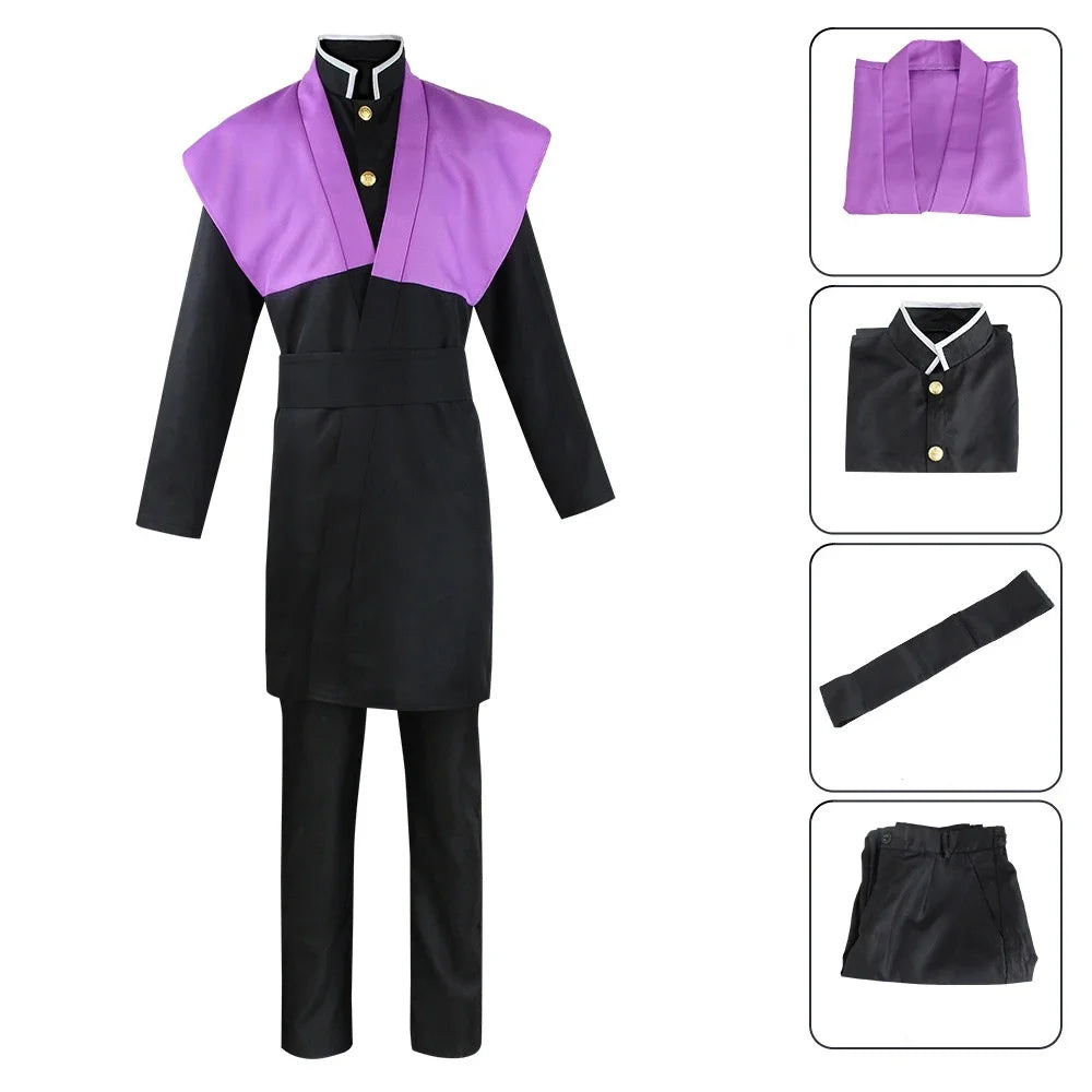 Anime Demon Slayer Genya Shinazugawa Cosplay Costume – Uniform & Wig Set 5