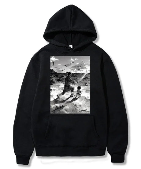 Manga VAGABOND Miyamoto Musashi Print Man Hoodies Acg Fans Streetwear Hipster Otaku Clothing Casual Girl Sweatshirts
