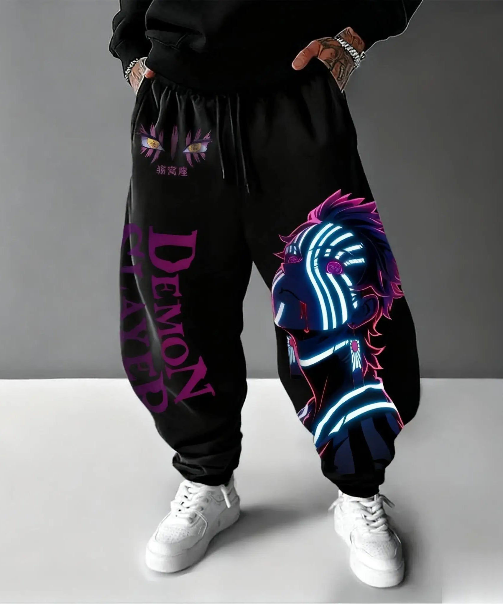 Demon Slayer Sweatpants Autumn/Winter New Men's and Women's Anime Print Harajuku Plus Size Y2K Casual Loose Sports Pants