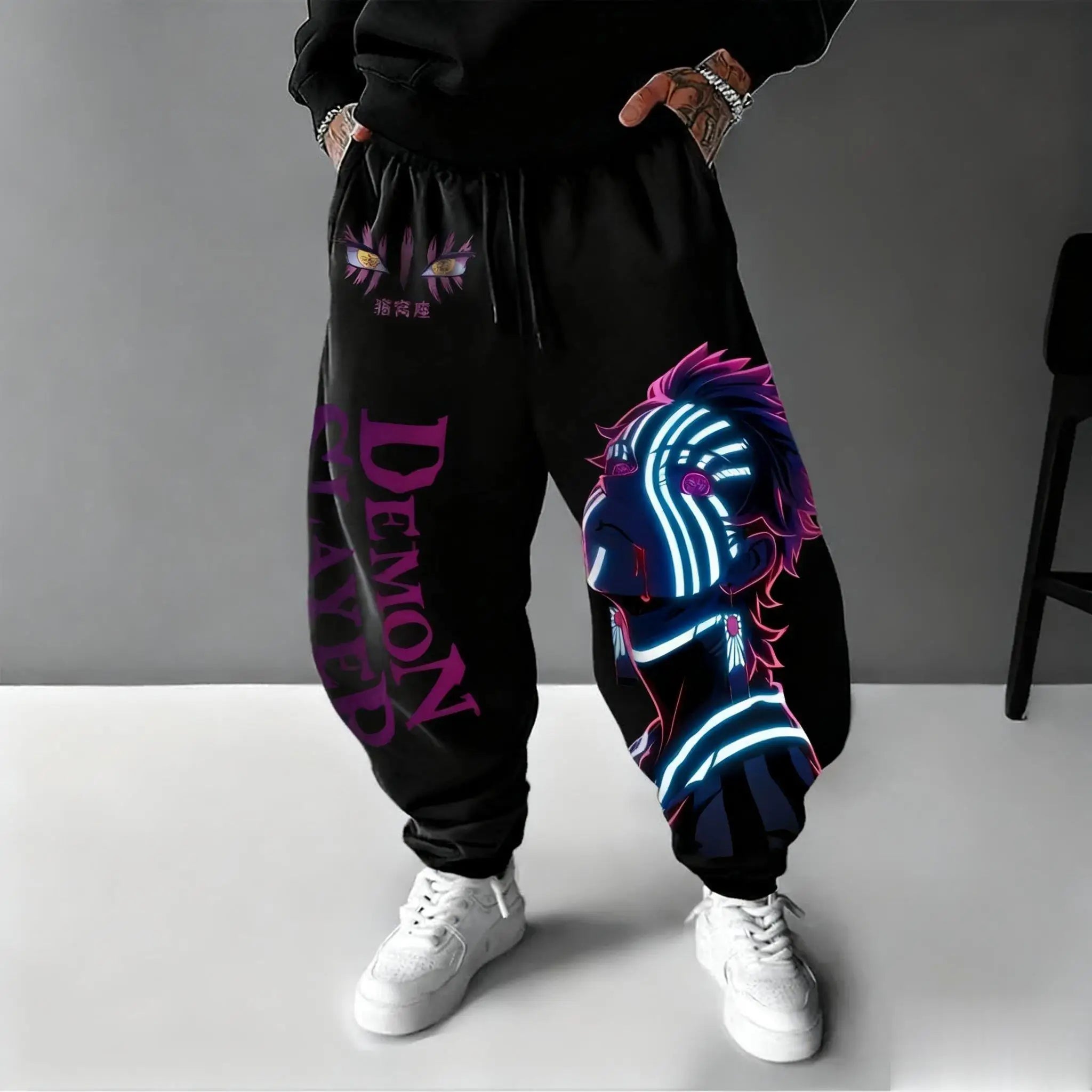 Demon Slayer Sweatpants Autumn/Winter New Men's and Women's Anime Print Harajuku Plus Size Y2K Casual Loose Sports Pants