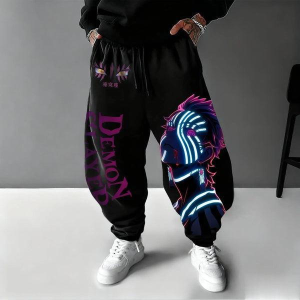 Demon Slayer Joggers — Anime Print Sweatpants (Y2K)