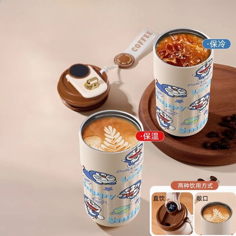 Doraemon Cartoon Thermos Mug – Cute Stainless Steel Coffee Cup for Home, Office & Travel