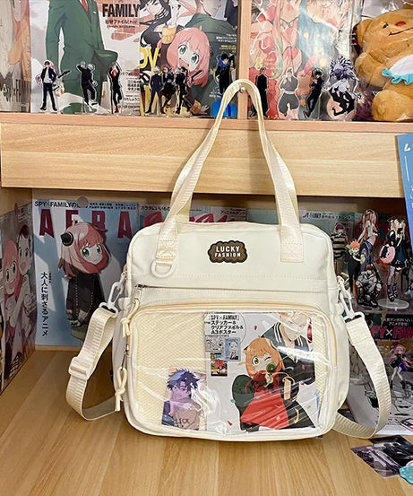 Multifunctional Shoulder Anime Spy × Family Crossbody Bag with Large Capacity for Students To Attend Classes and Tutoring Tote Bag for Girls