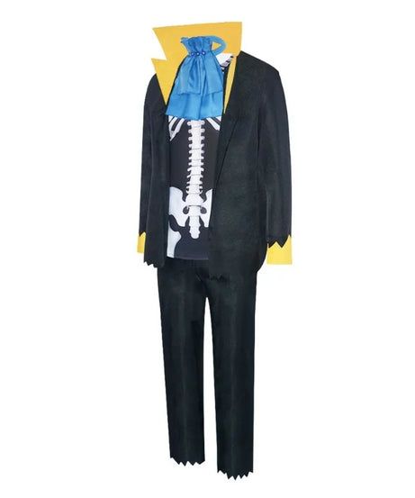 One Piece Brook Cosplay Costume Full Set - Soul King Skeleton Suit with Anime Halloween Party Uniform for Men Women holiday gift