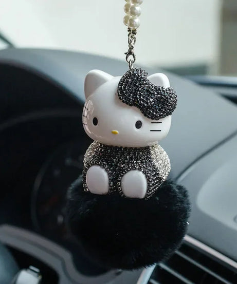 Hello Kitty Car Pendant Decoration Hanging Cat Ornament Automobile Rear View Mirror Accessories Gift Car Accessories