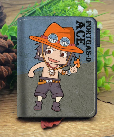 Anime One Piece Figure Wallet Luffy Purse Zoro Ace Bounty Order Skeleton Pattern Pu Kawaii Wallet Card Holder Purse