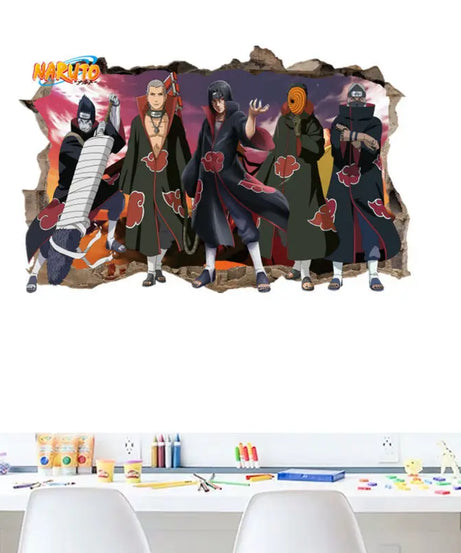 Naruto 3D Stereoscopic Wall Sticker Personality Naruto Student Dormitory Poster Wallpaper Self Adhesive Interior Decoration