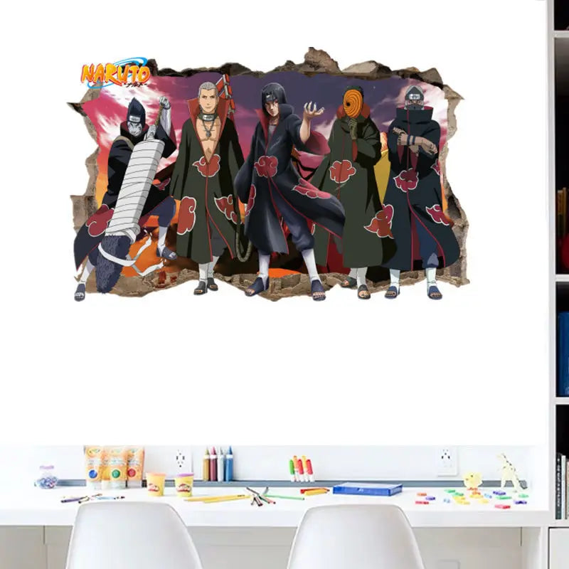 Naruto 3D Stereoscopic Wall Sticker Personality Naruto Student Dormitory Poster Wallpaper Self Adhesive Interior Decoration