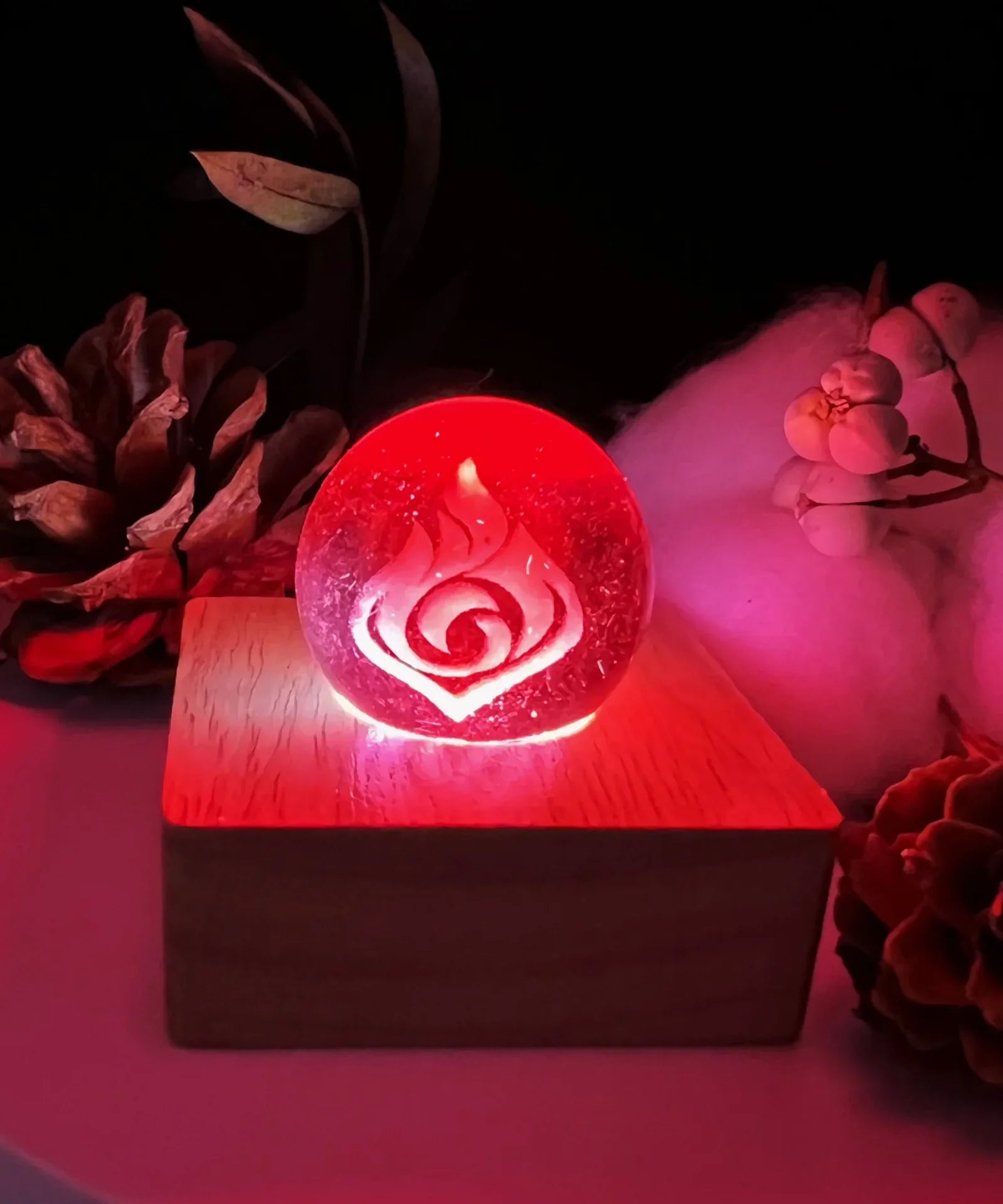 Genshin Impact Seven Elements Crystal Glass Ball 3D Three-dimensional Laser Engraving and Translucent Single Crystal Ball Game