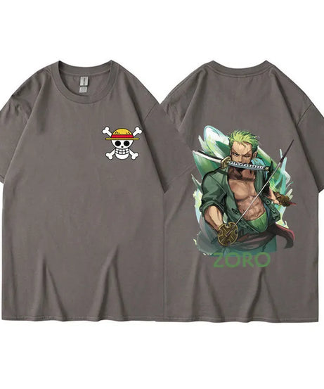 Anime ONE PIECE Sauron Printing Men's and Women's Loose Casual Short Sleeve One Piece Summer Couple T-Shirt Top Birthday