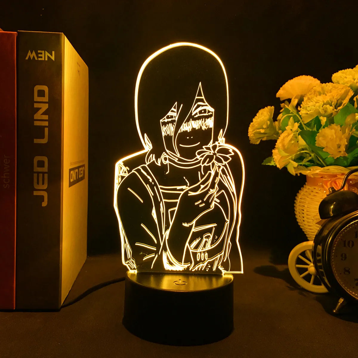Anime Chainsaw Man Led Acrylic Stand Denji Power Makima Action Figure For Kids Bedroom Decor Nightlight Birthday