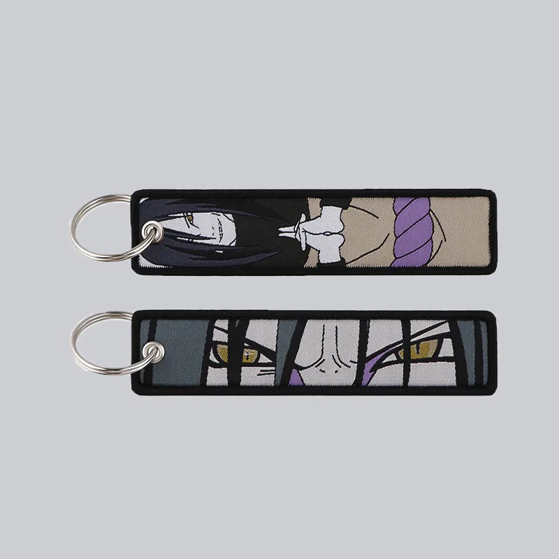 Anime Naruto Fabric Keychain Lanyard – Woven Character Zipper Pendant for Bags & Keys 4