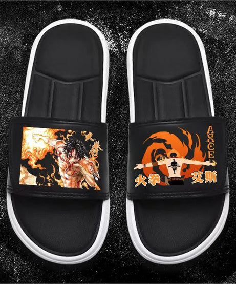One Piece Anime Luffy Zoro Nami  Pattern New Slippers Men and Women Fashionable Flat Outdoor Comfortable Sandals Gift